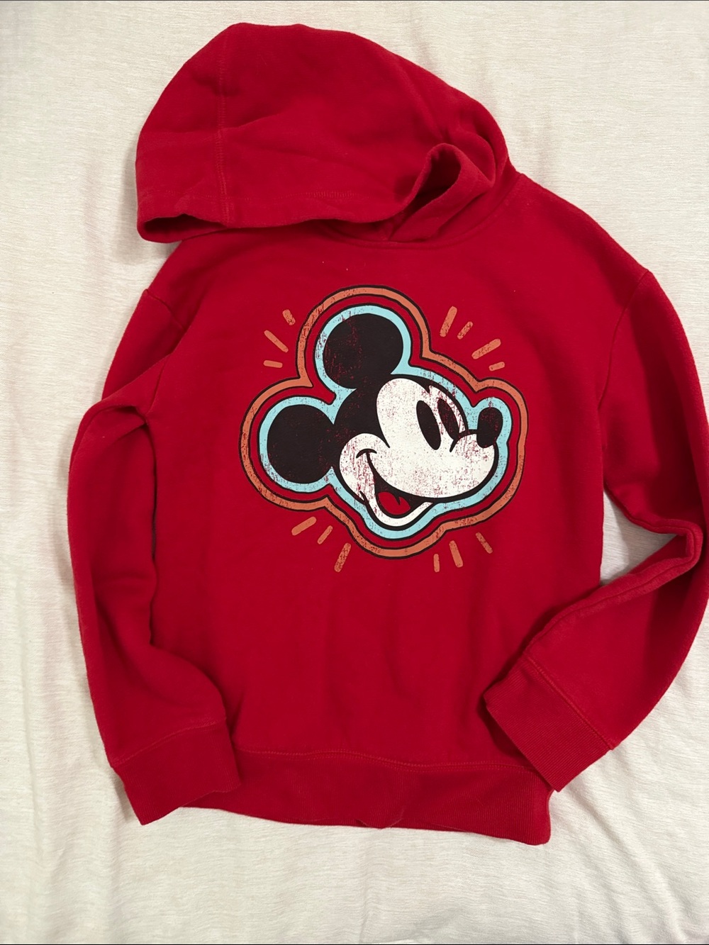 Disney Kids Red Mickey Mouse Pullover Hoodie